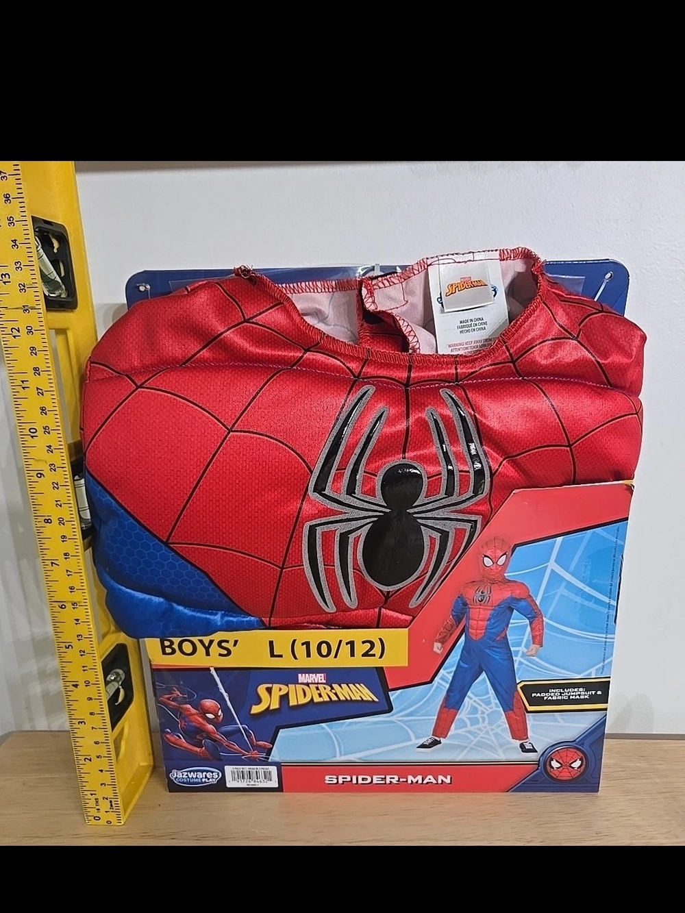 Marvel Spider-Man Boys' L (10/12) Red and Blue Muscle Chest Costume